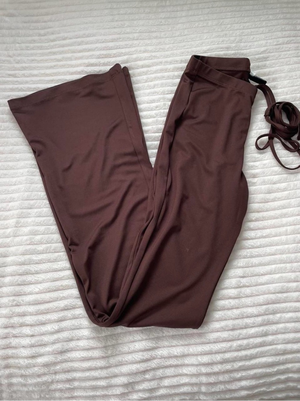 H&M Chocolate Brown Wide-Leg Drawstring Pants 🧸